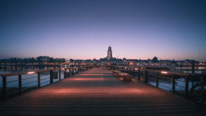 Deventer skyline met zonsopgang Fotograaf Deventer | Bedrijfsfotografie | Geënsceneerde fotografie | Studiofotografie